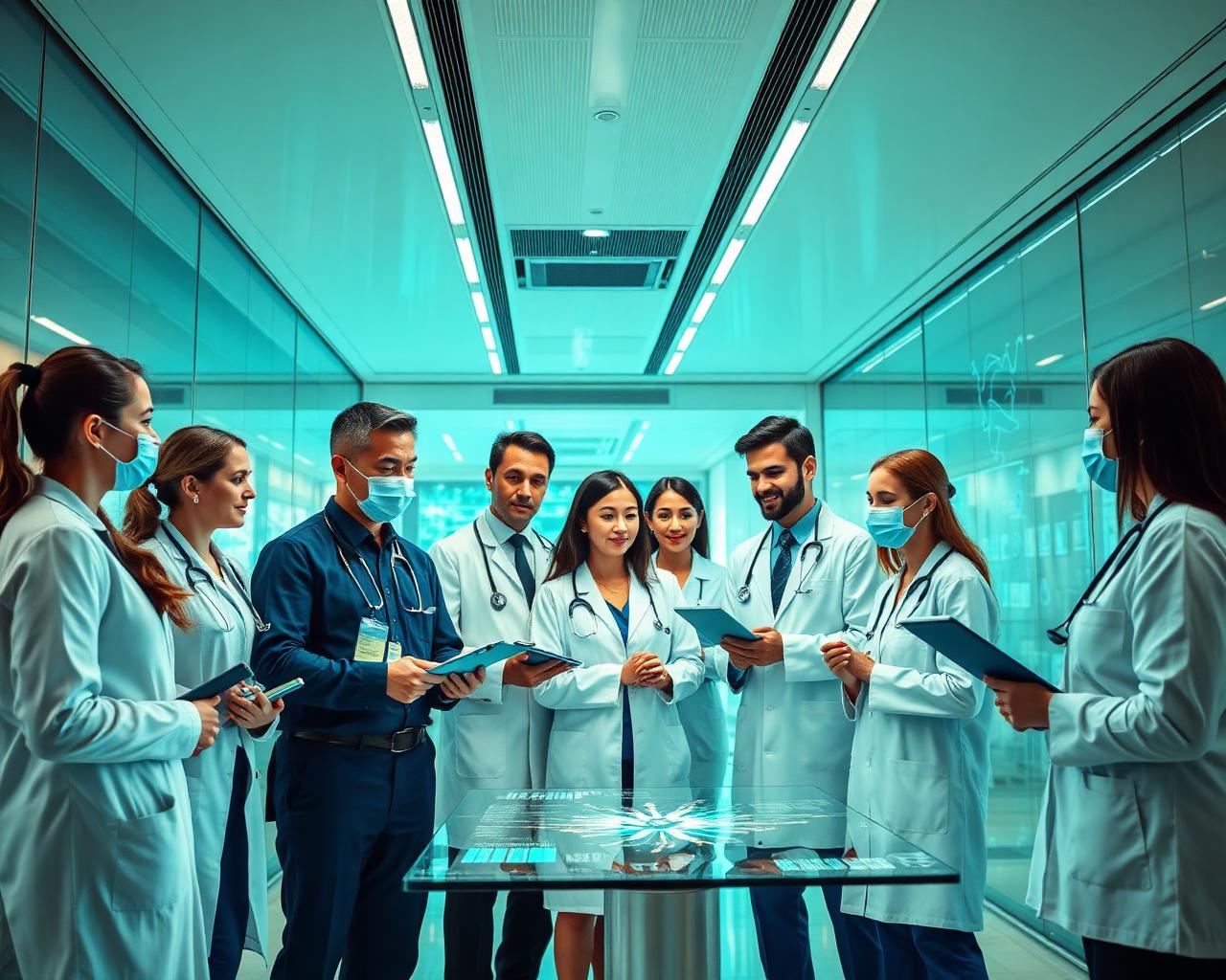 Healthcare professionals collaborating